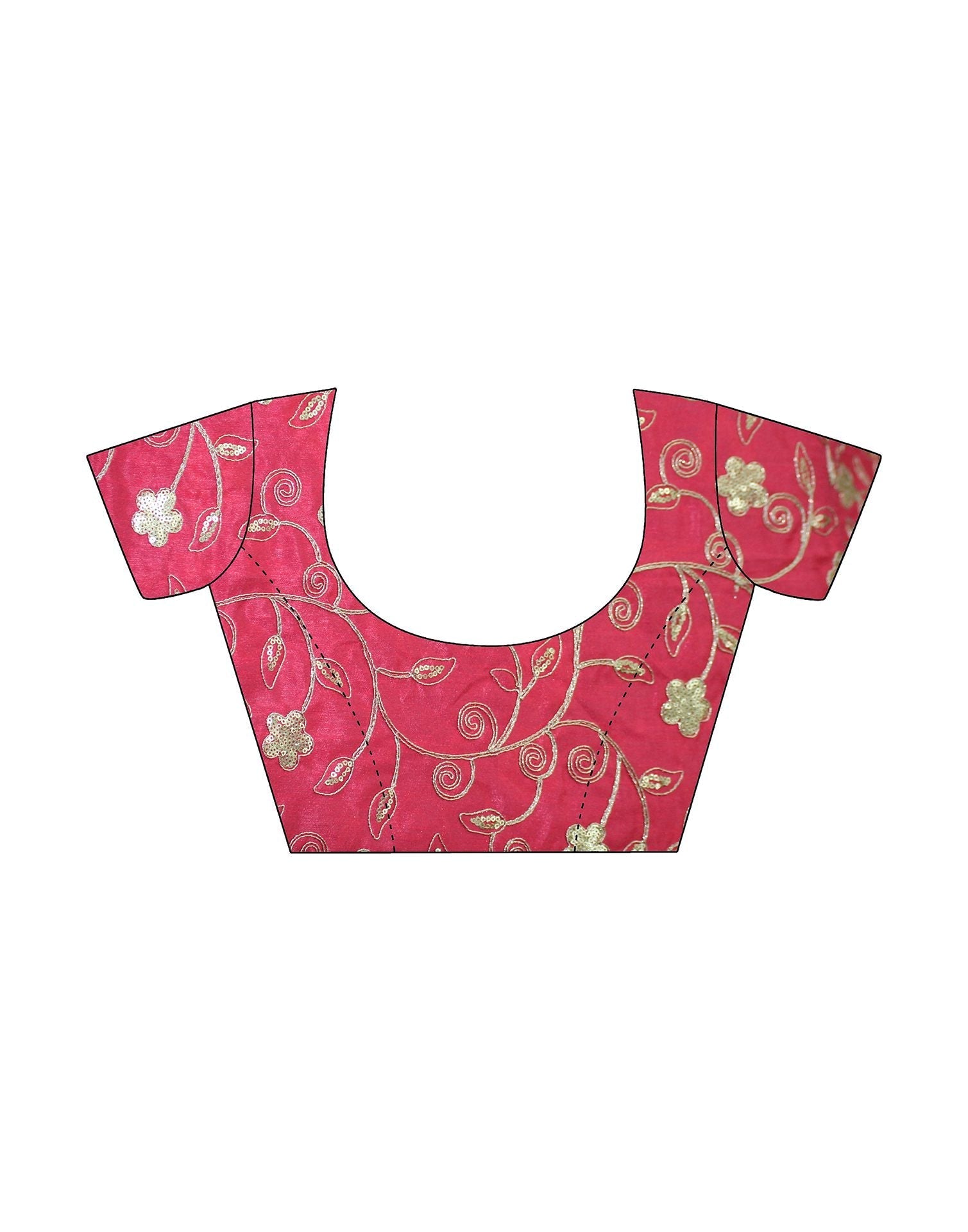 Pink Chiffon Foil Printed Bandhani Saree | Leemboodi