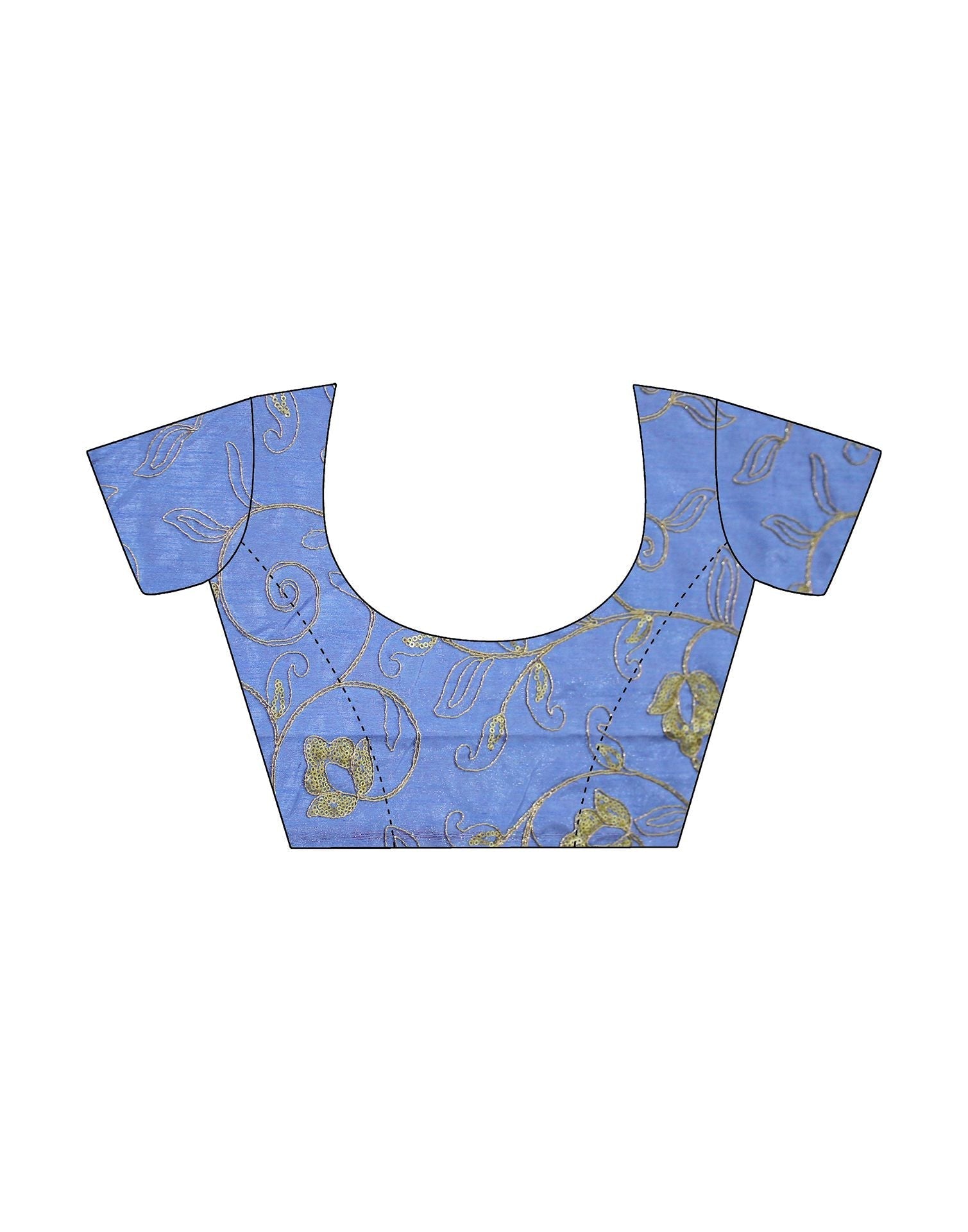 Blue Chiffon Foil Printed Bandhani Saree | Leemboodi