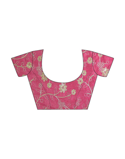 Multicoloured Chiffon Foil Printed Bandhani Saree | Leemboodi