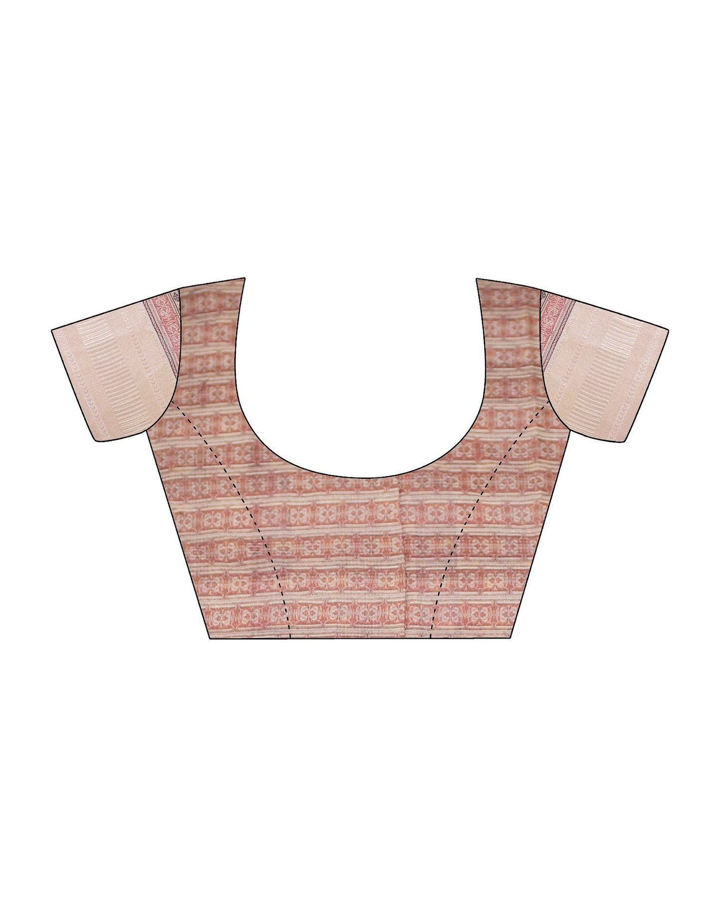 Peach Cotton Floral Printed Saree With Tassel | Leemboodi