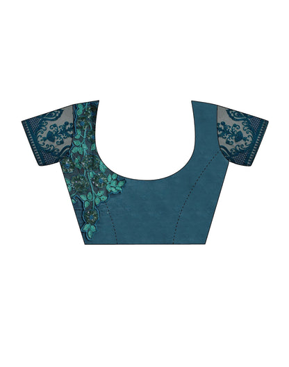 Parrot Green Chiffon Plain Saree | Leemboodi