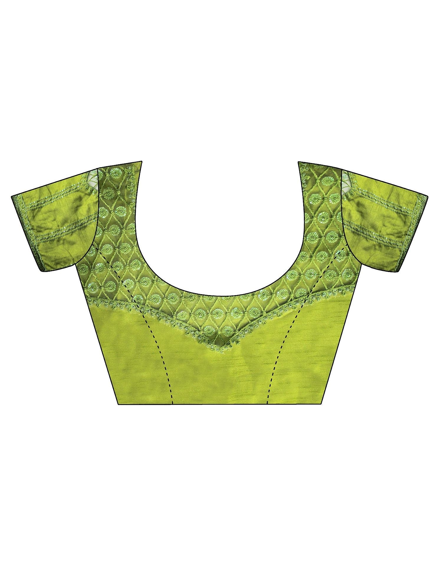 Green Chiffon Plain Saree | Leemboodi