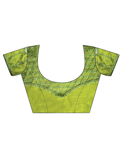 Green Chiffon Plain Saree | Leemboodi