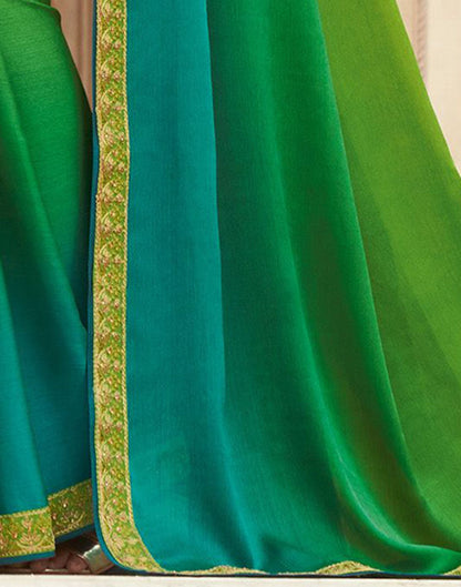 Green Chiffon Plain Saree | Leemboodi