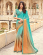 Aqua Green Chiffon Plain Saree | Leemboodi