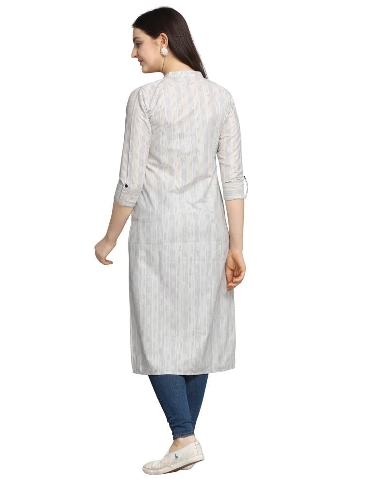 White Woven Cotton Kurti | Sudathi