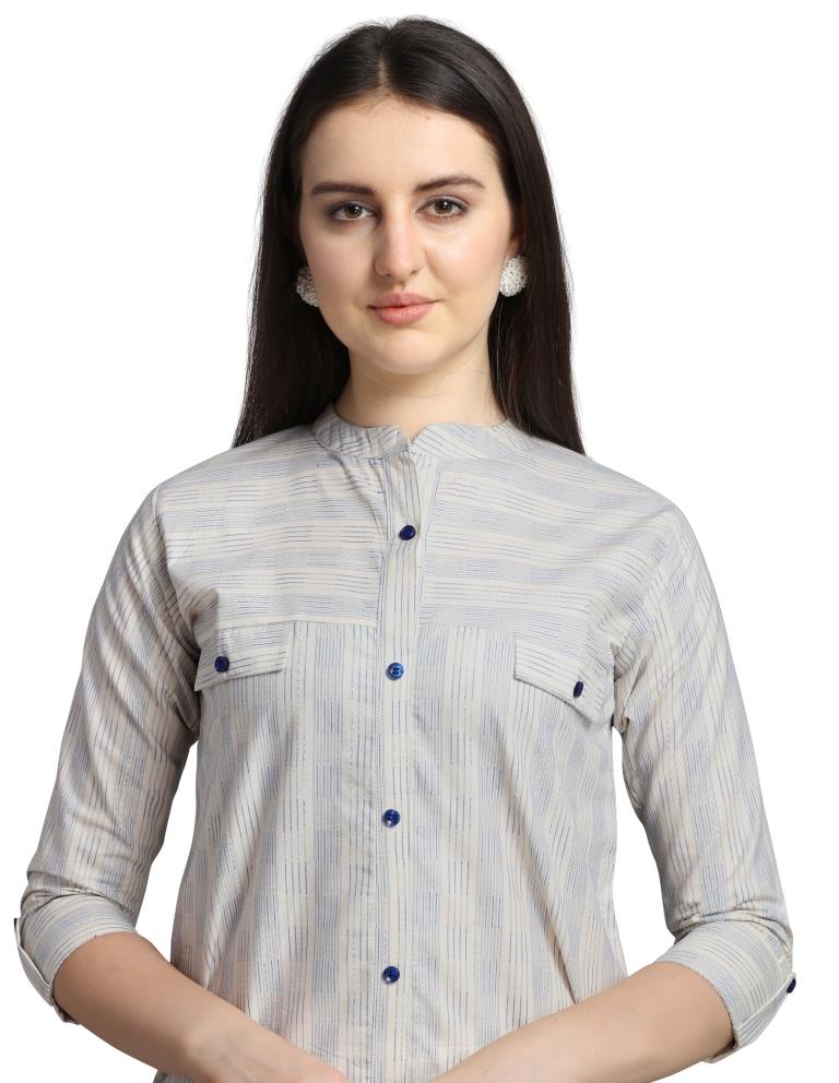 White Woven Cotton Kurti | Sudathi