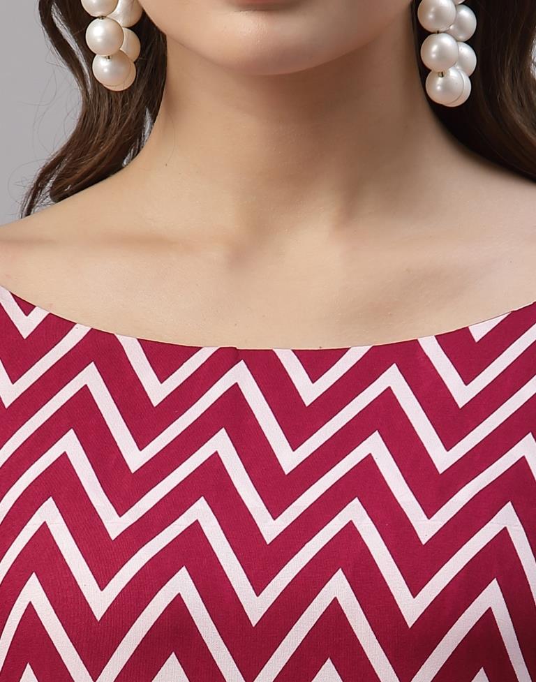 Red And White Knot Sleeve Top | Leemboodi