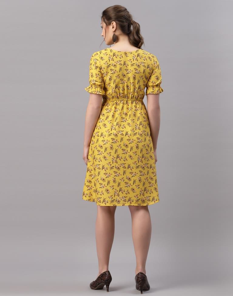 Mustared Printed Dress | Sudathi