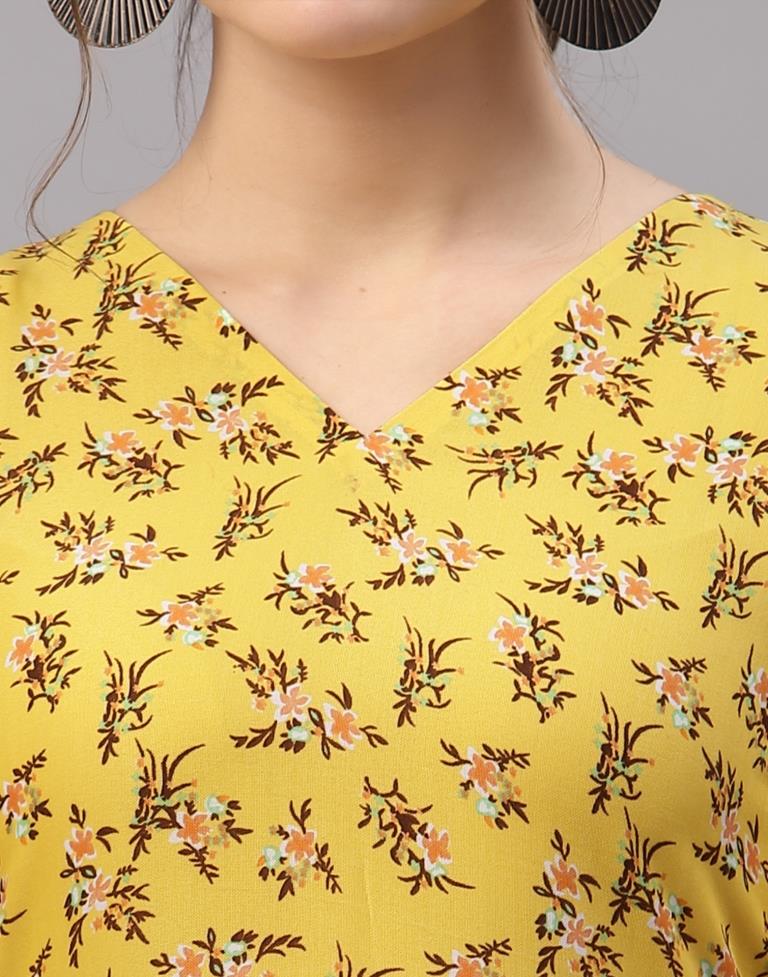 Mustared Printed Dress | Sudathi