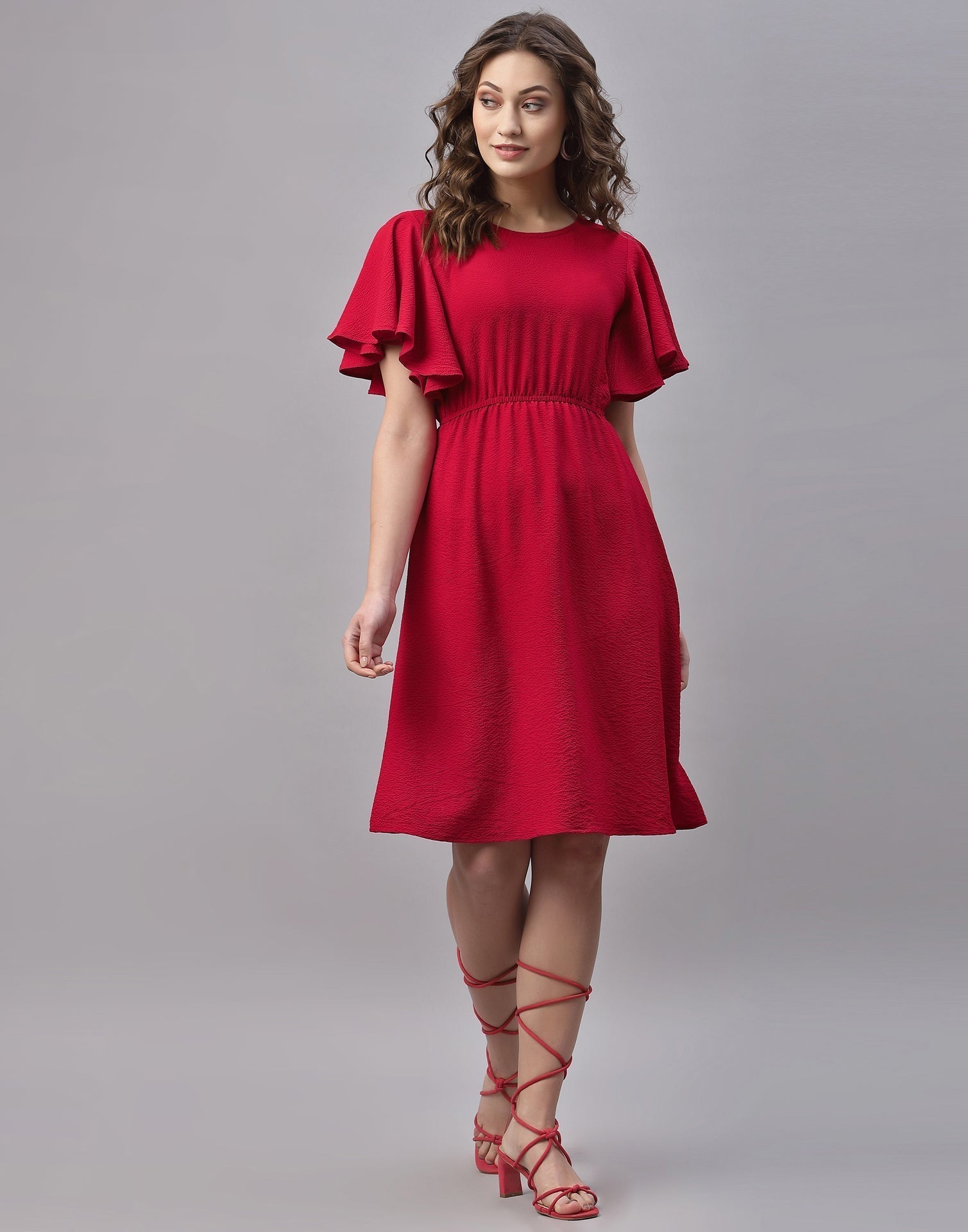 Red Bell Sleeve Dress | Sudathi