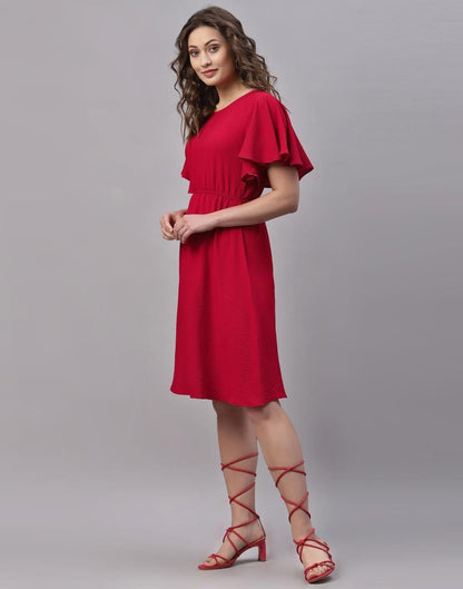 Red Bell Sleeve Dress | Sudathi