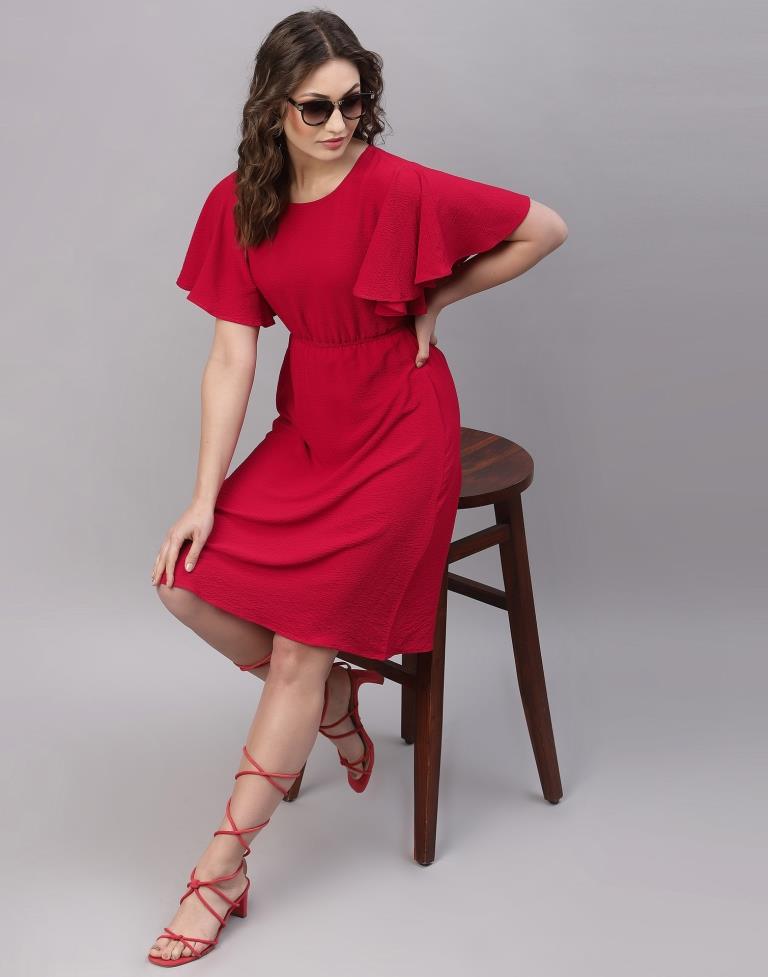 Red Bell Sleeve Dress | Sudathi