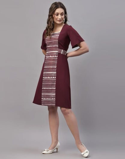 Brown Panelled Dress | Sudathi