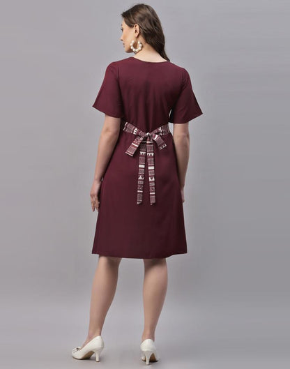 Brown Panelled Dress | Sudathi