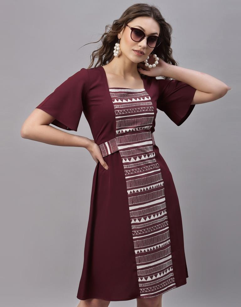 Brown Panelled Dress | Sudathi