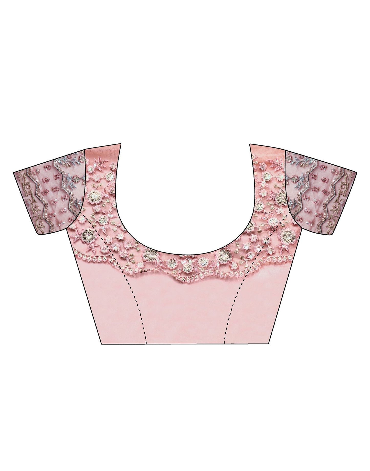 Cream Silk Plain Embroidery Saree | Leemboodi