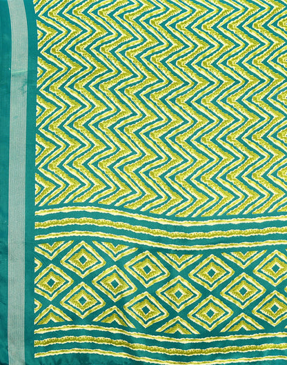 Green Chiffon Printed Saree