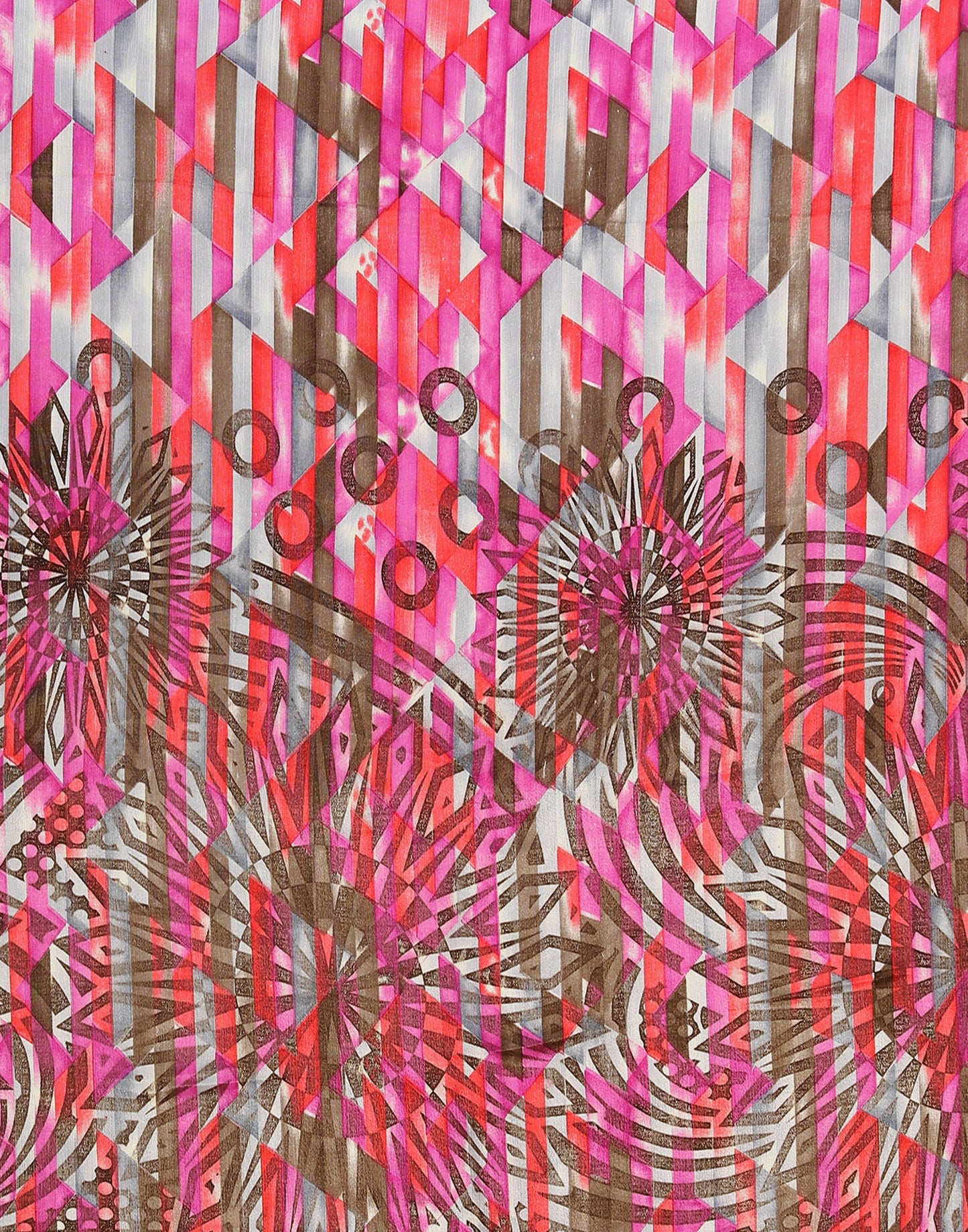 Grey Chiffon Printed Saree