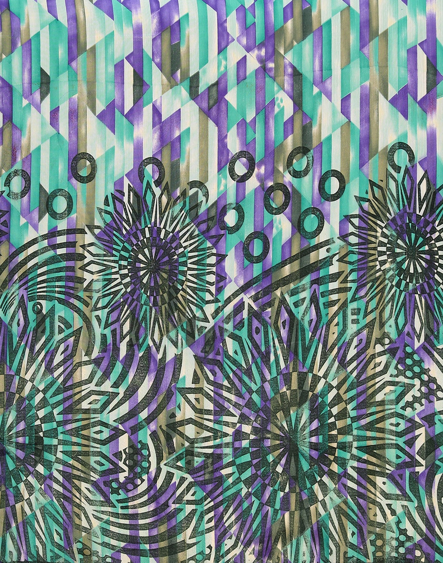 Turquoise Chiffon Printed Saree