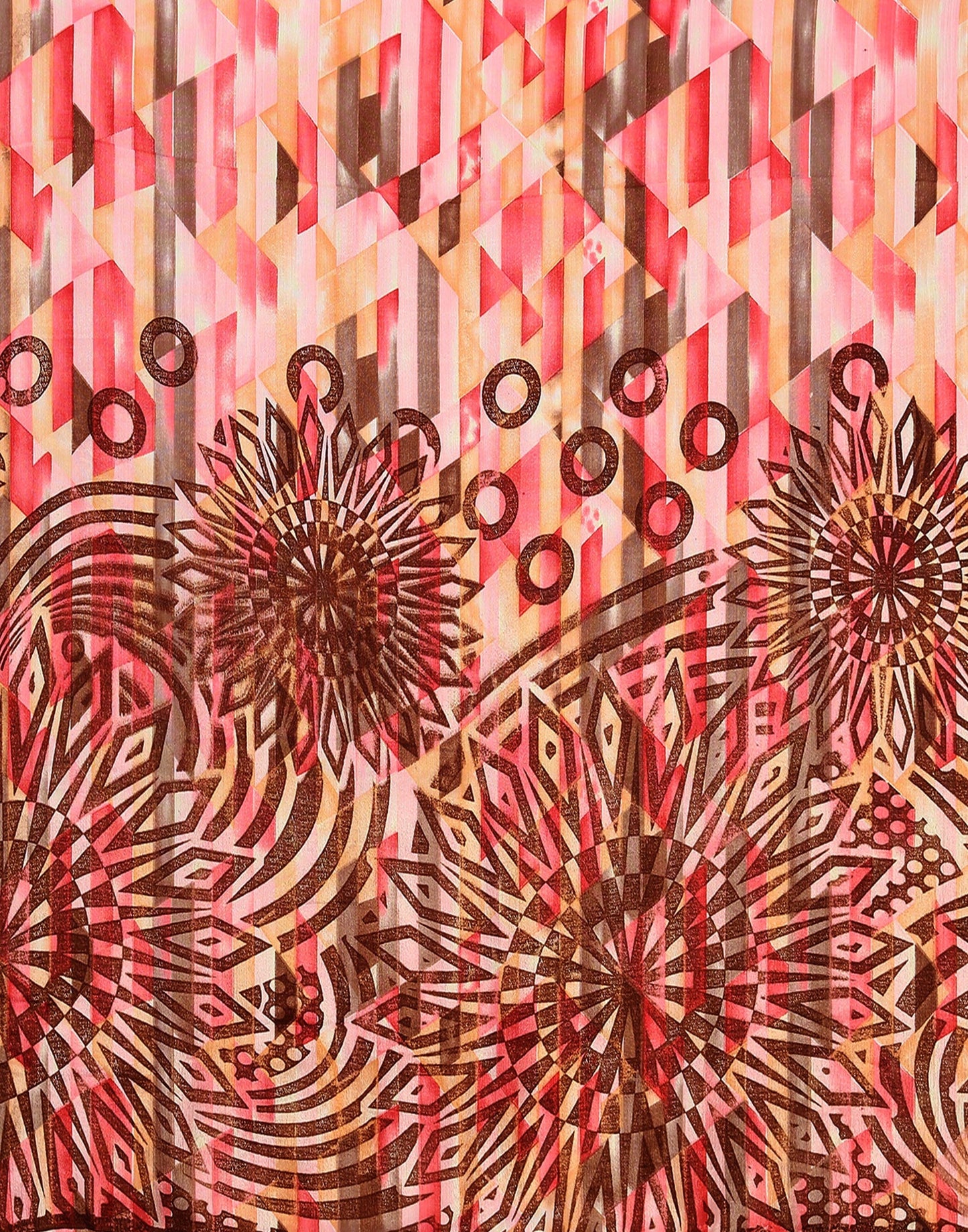 Light Pink Chiffon Printed Saree