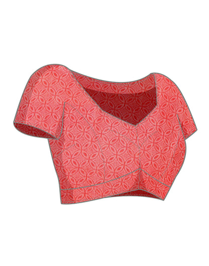 Light Pink Chiffon Printed Saree