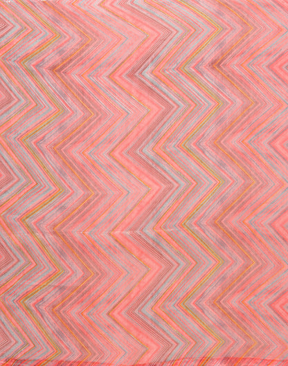 Light Pink Chiffon Printed Saree