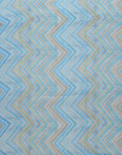 Light Blue Chiffon Printed Saree