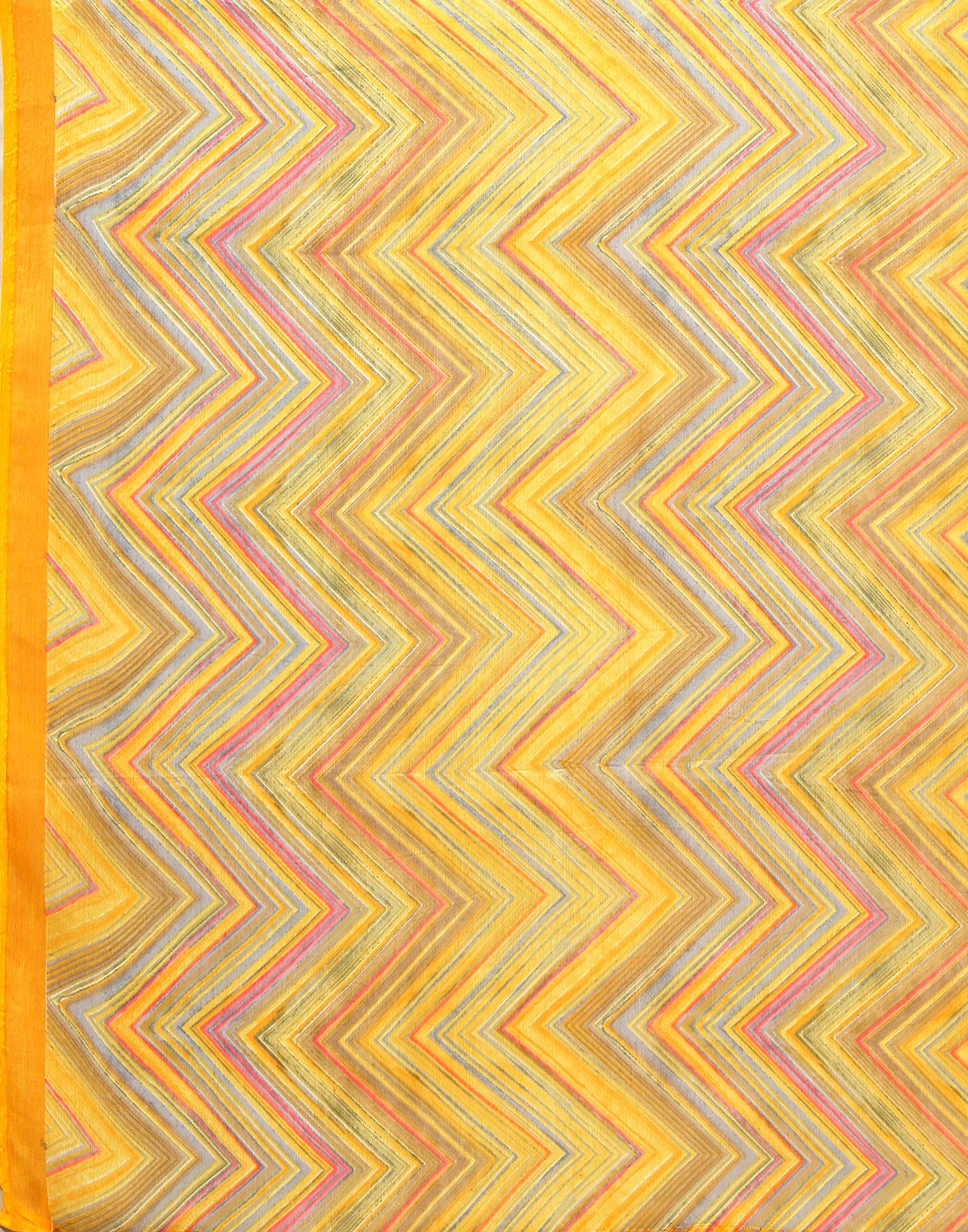 Turmeric Yellow Chiffon Printed Saree