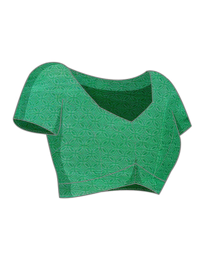 Green Chiffon Printed Saree