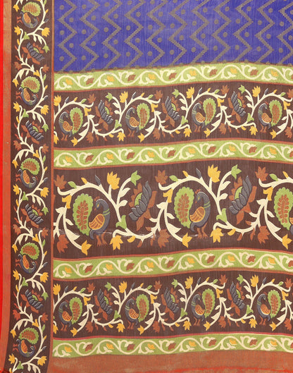 Blue Brasso Self Woven Saree