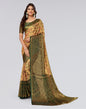 Beige Printed Brasso Saree