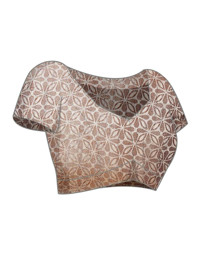 Grey Jacquard Silk Saree