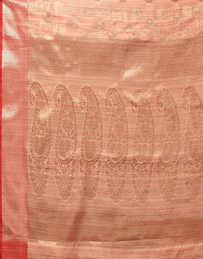 Light Pink Jacquard Silk Saree