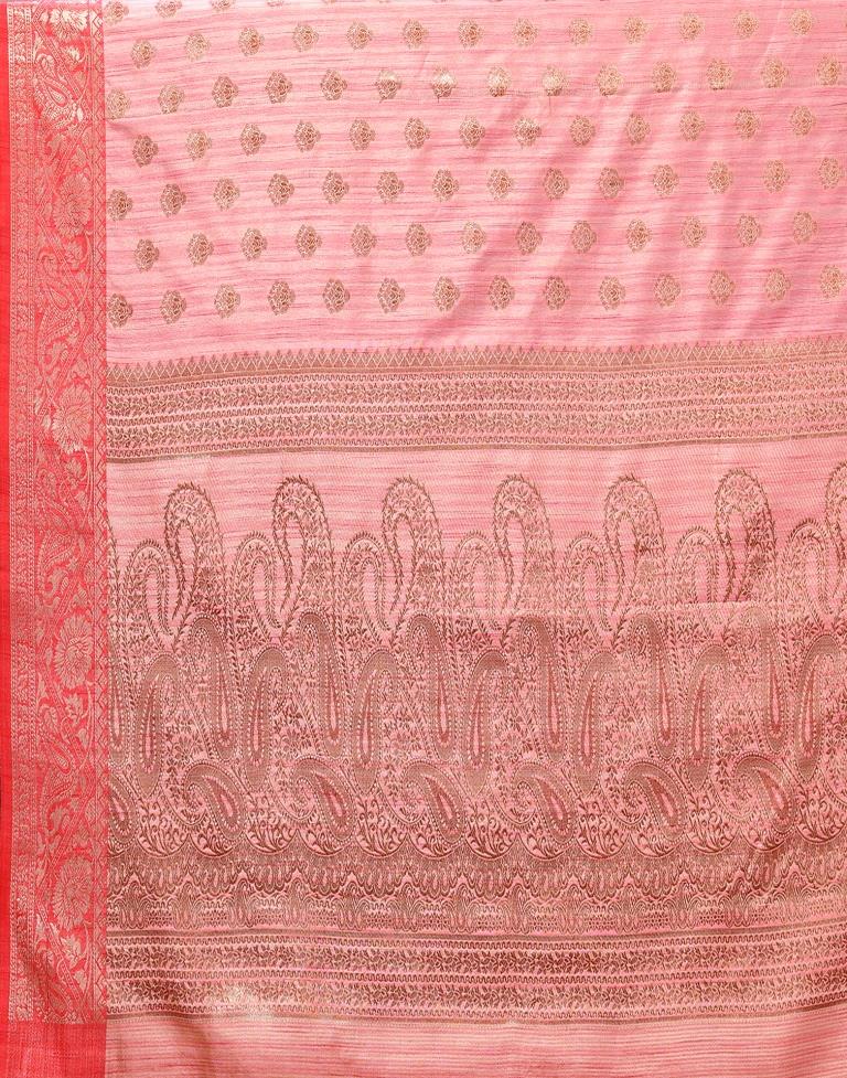 Pink Jacquard Silk Saree