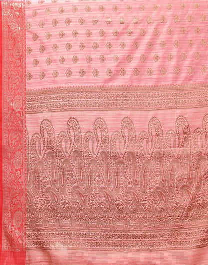 Pink Jacquard Silk Saree