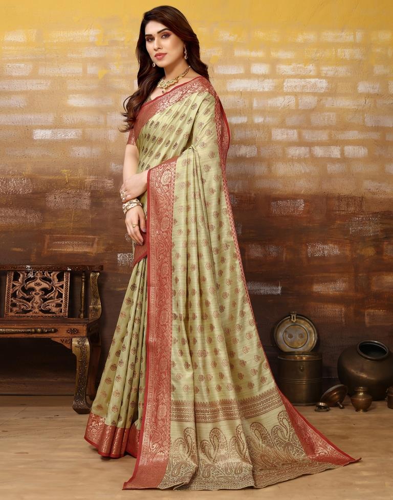 Light Green Jacquard Silk Saree