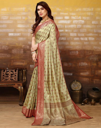 Light Green Jacquard Silk Saree