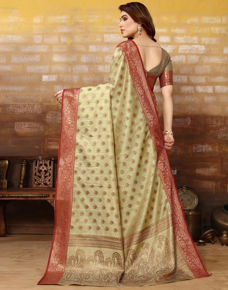 Light Green Jacquard Silk Saree