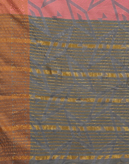 Pink Cotton Weaving Saree