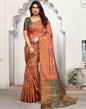 Light Orange Cotton Weaving Saree