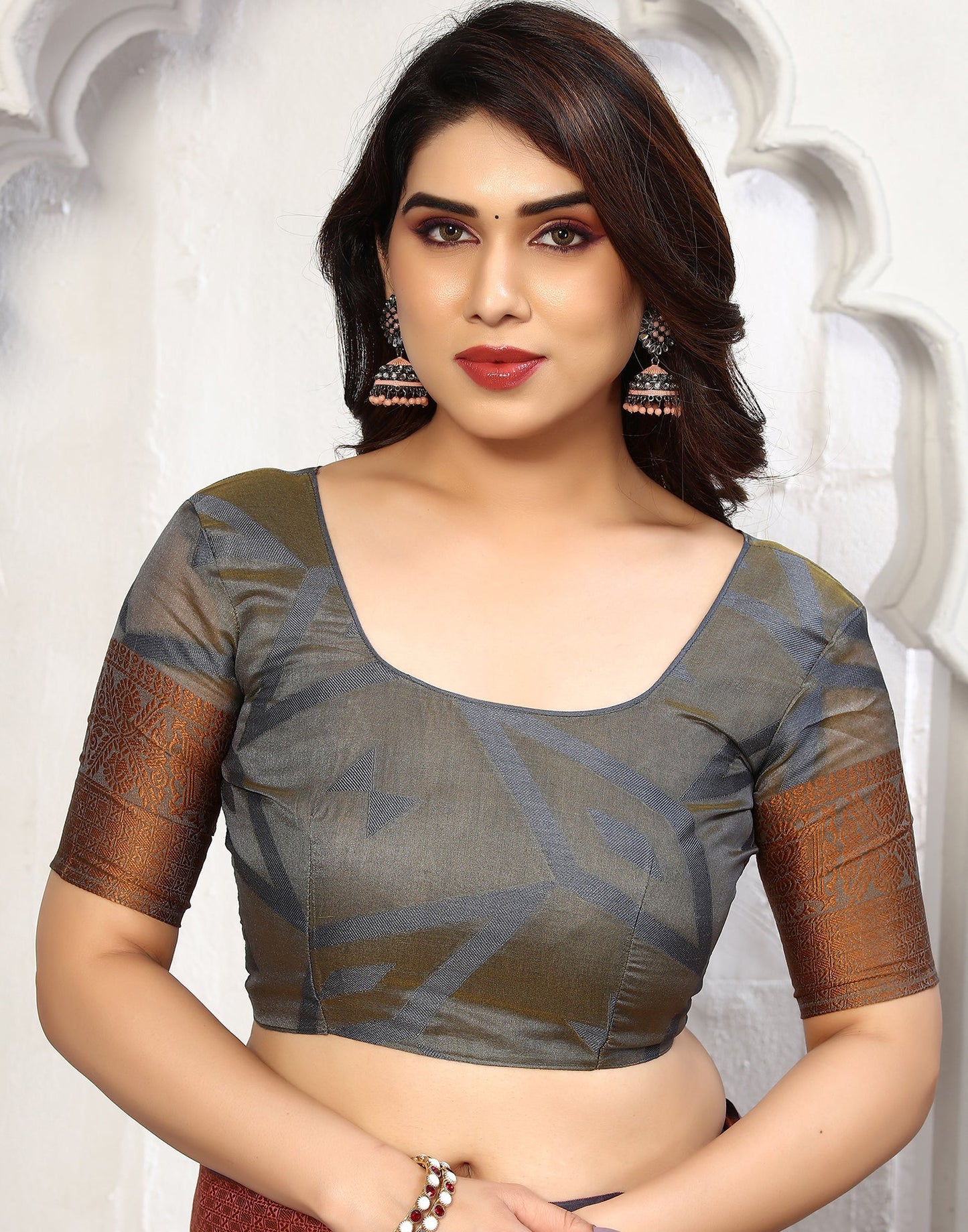 Light Orange Cotton Weaving Saree