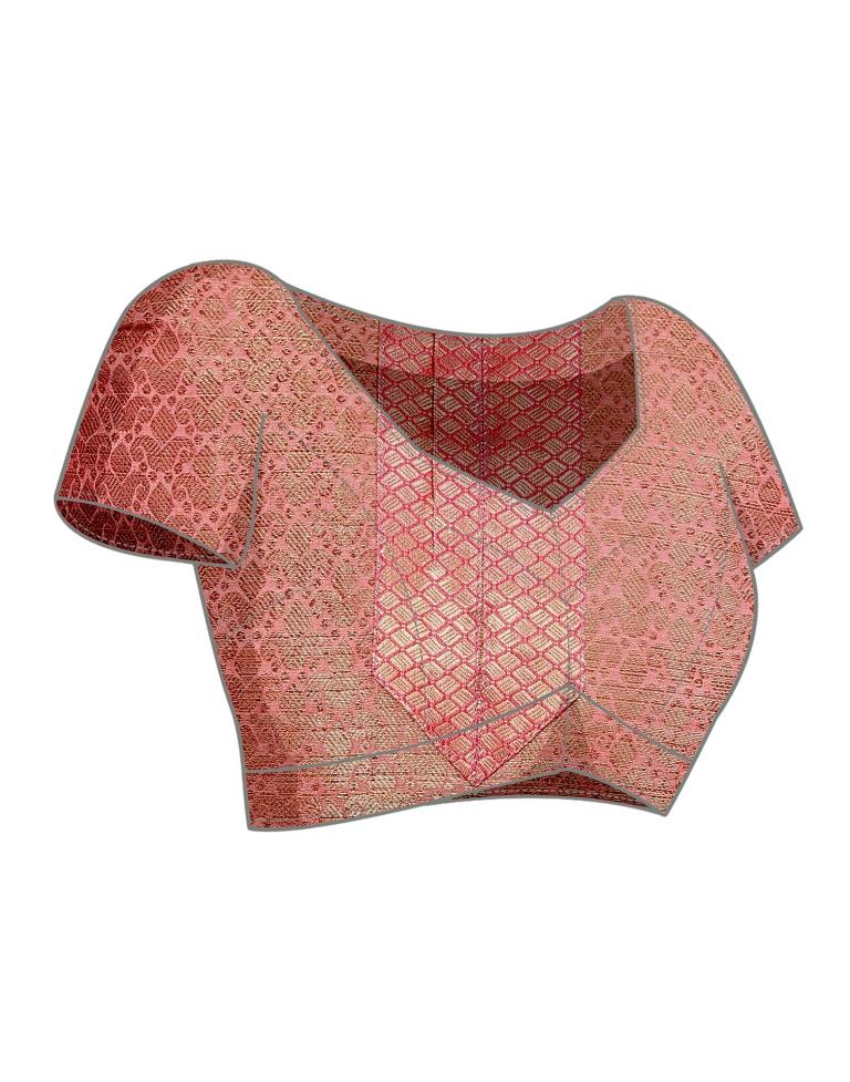 Pink Jacquard Silk Saree