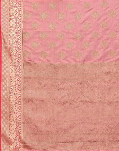 Pink Jacquard Silk Saree