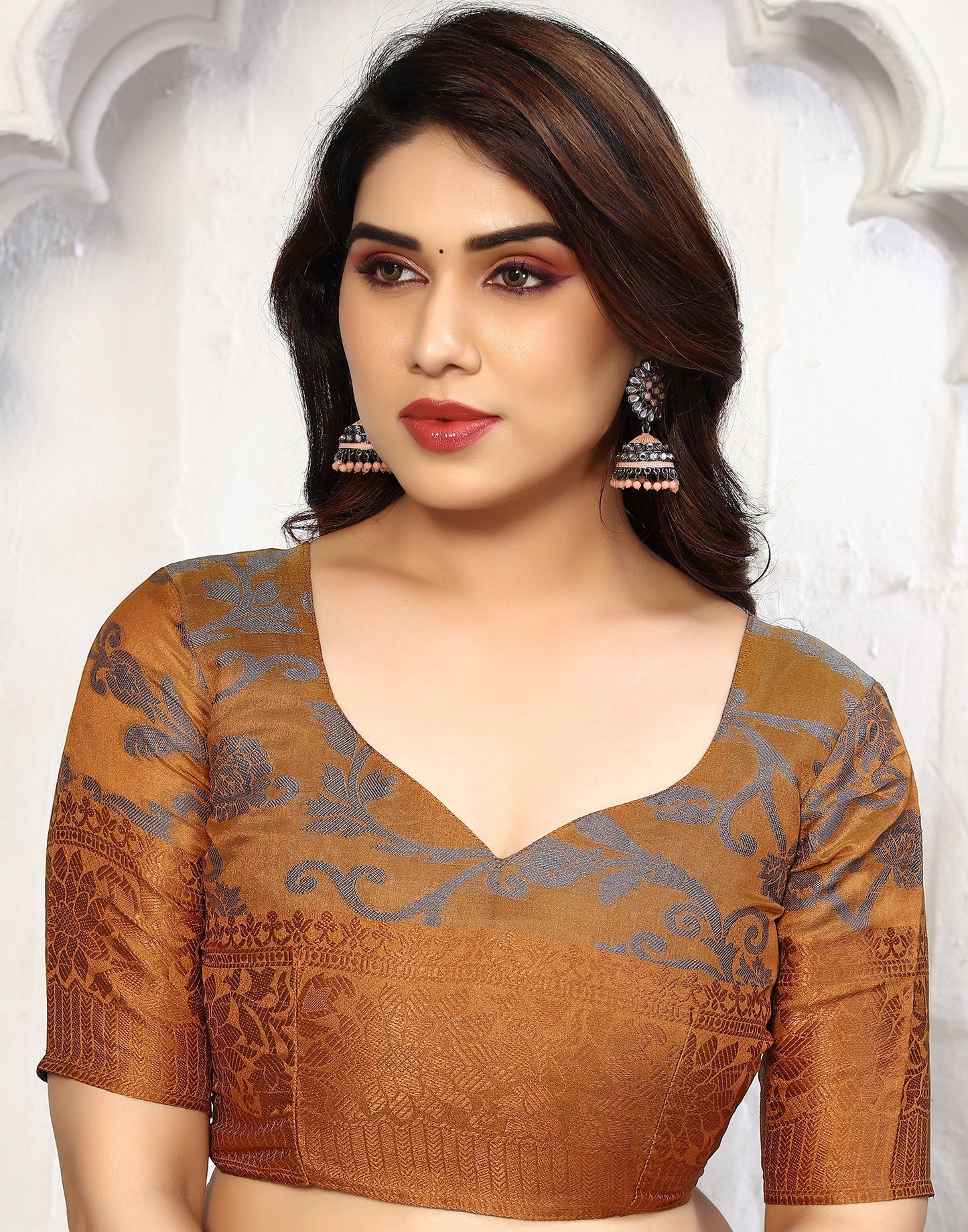 Light Orange Cotton Weaving Saree