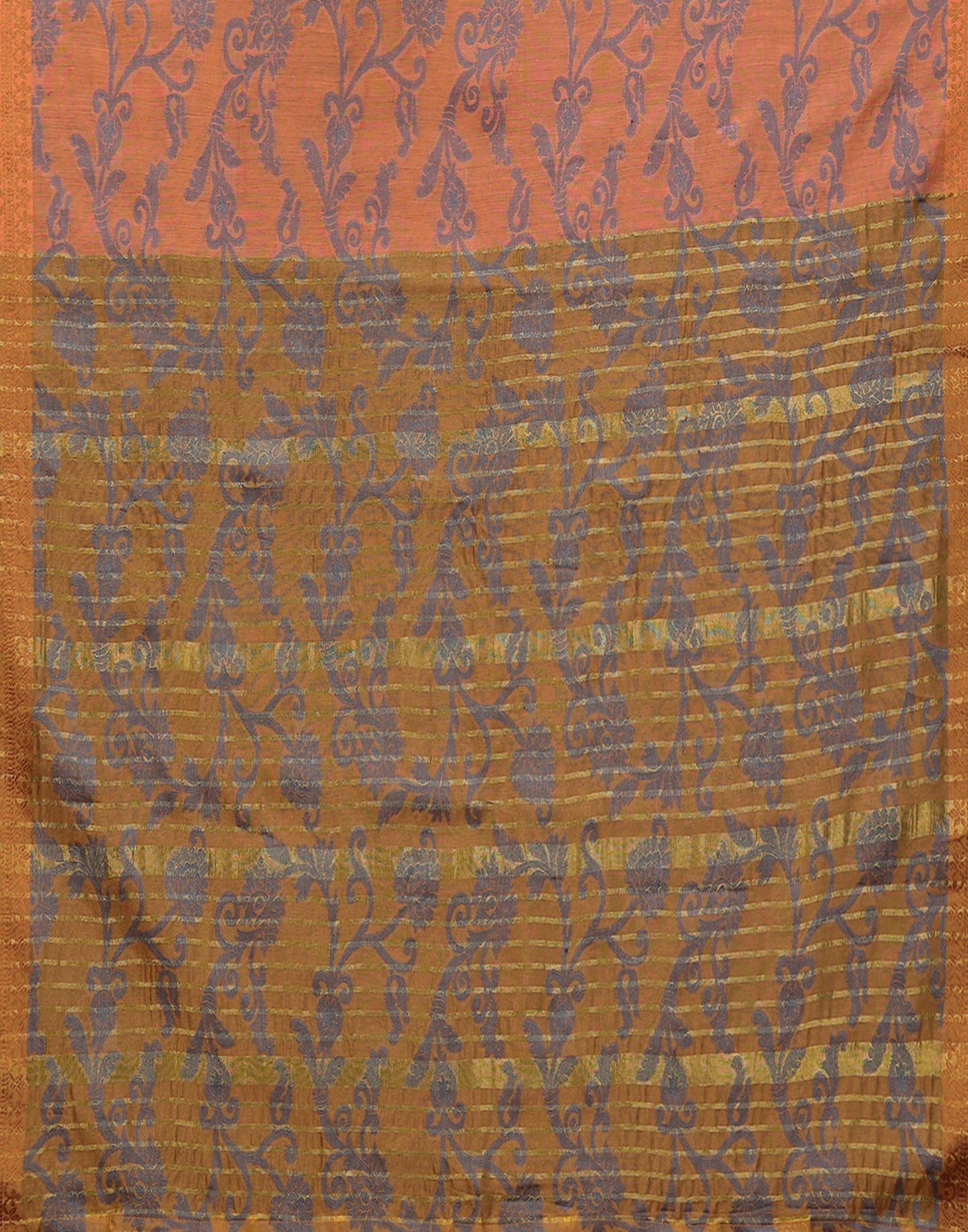 Light Orange Cotton Weaving Saree