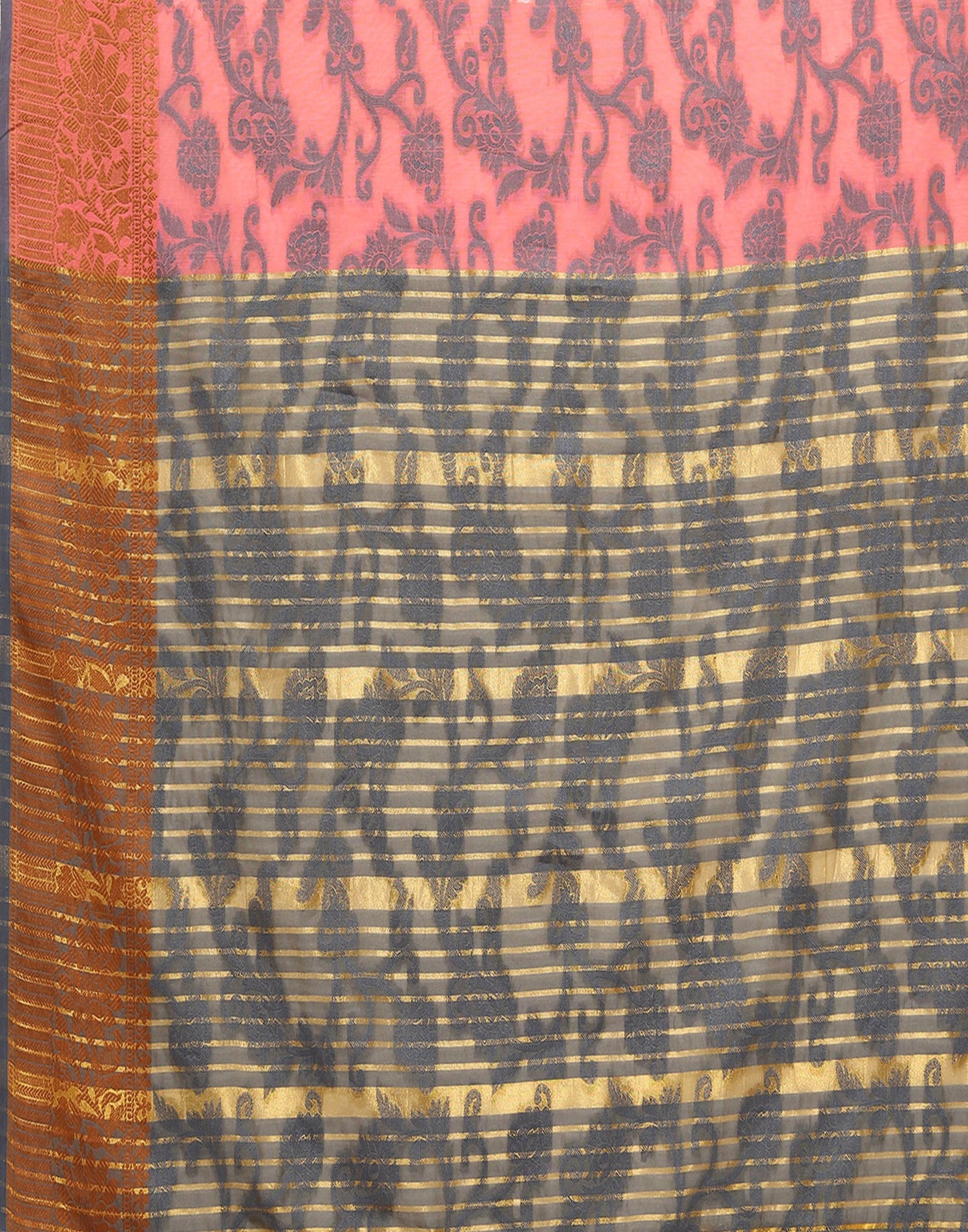 Pink Cotton Weaving Saree