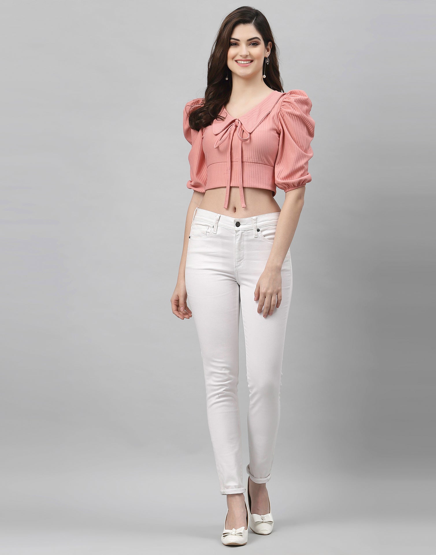 Light Pink Drawstring Top | Sudathi