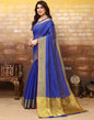 Blue Silk Self Woven Saree
