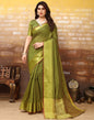 Green Silk Self Woven Saree